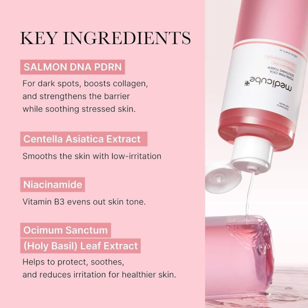 Medicube - Salmon DNA PDRN Pink CICA Soothing Toner (250ML) - Image 2