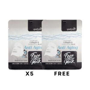 Qualyns - X5 Sheet Mask Anti-Aging HA & Hyaluronic acid + 1 FREE