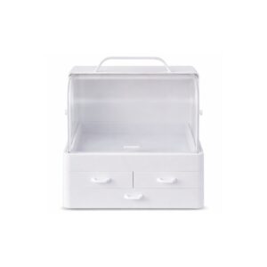 Multi-Use 3-Drawers Cosmetics Storage Organizer with Transparent Top Cover