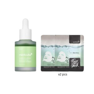 Calming & Repair Skincare Set – Medicube Cica Ampoule + Aloe Vera Sheet Masks